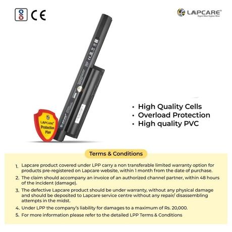 Lapcare LSOBT6C3540 6-Cell 4000mAh Laptop Battery, Black-4