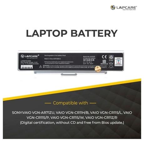 Lapcare LSOBT6C2099 6-Cell 4000mAh Laptop Battery, Silver-4