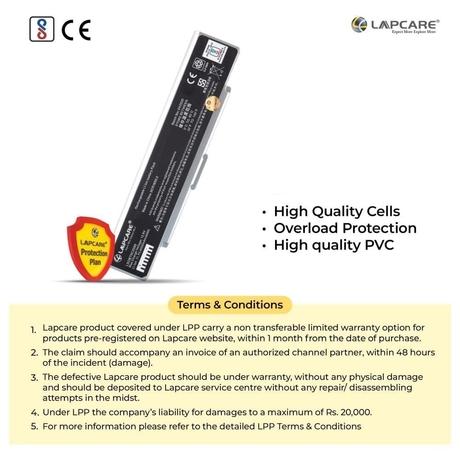 Lapcare LSOBT6C2099 6-Cell 4000mAh Laptop Battery, Silver-5