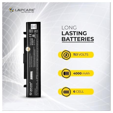 Lapcare LROBT6C3311 6-Cell 4000mAh Laptop Battery, Black-1