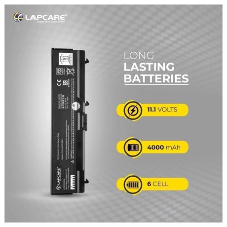 Lapcare LIOBT6C2202 6-Cell 4000mAh Laptop Battery, Black-1