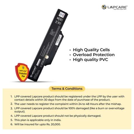 Lapcare LHOBT6C1600 6-Cell 4000mAh Laptop Battery, Black-4