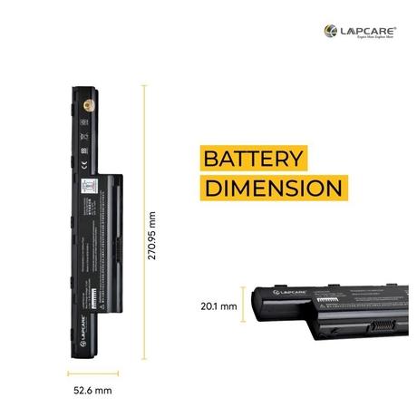 Lapcare LAOBT6C2196 6-Cell 4000mAh Laptop Battery, Black-3