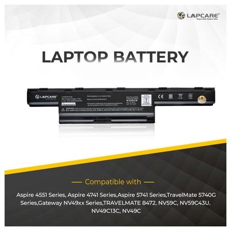 Lapcare LAOBT6C2196 6-Cell 4000mAh Laptop Battery, Black-4