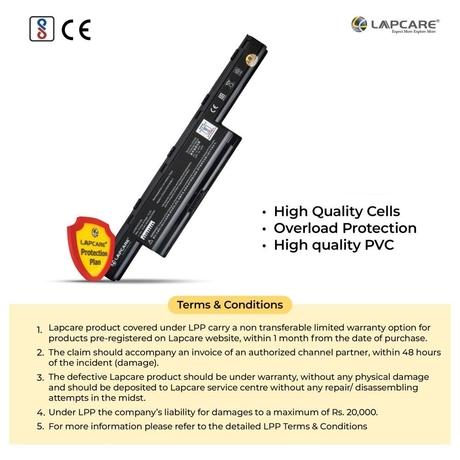 Lapcare LAOBT6C2196 6-Cell 4000mAh Laptop Battery, Black-5