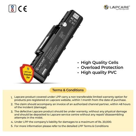 Lapcare LAOBT6C1670 6-Cell 4000mAh Laptop Battery, Black-5