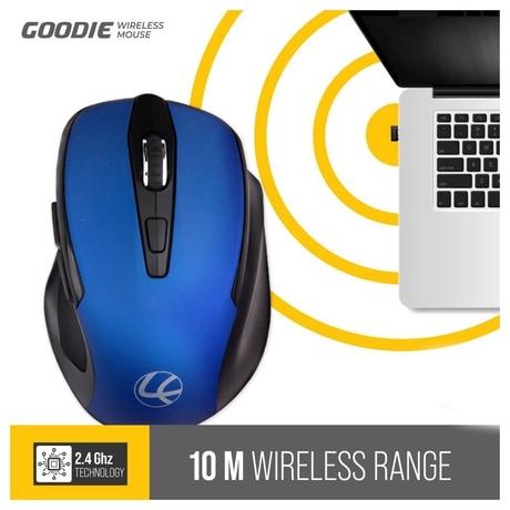 Lapcare Goodie Wireless Optical Mouse, Blue, LKWSBU6931-1