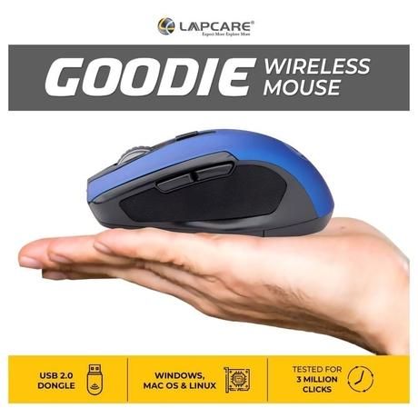 Lapcare Goodie Wireless Optical Mouse, Blue, LKWSBU6931-2