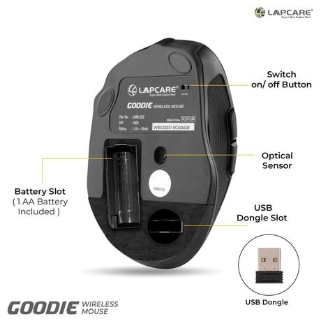 Lapcare Goodie Wireless Optical Mouse, Blue, LKWSBU6931-7