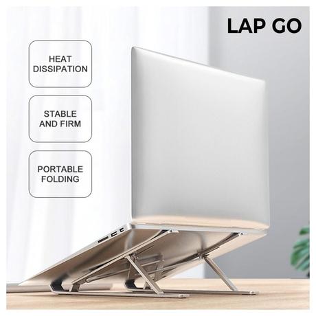Lapcare LapGo LSE-044 Aluminium Laptop Stand with Pouch for Upto 39.62 cm (15.6 inch) Laptop, Silver-3