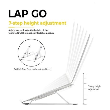Lapcare LapGo LSE-044 Aluminium Laptop Stand with Pouch for Upto 39.62 cm (15.6 inch) Laptop, Silver-4