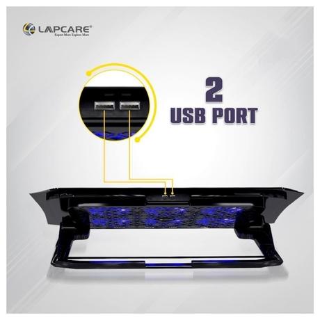 Lapcare Chillmate Pro LPC-113 Laptop Cooling Pad with 6 Fans for Upto 48.26 cm (19 inch) Laptop, Black-1