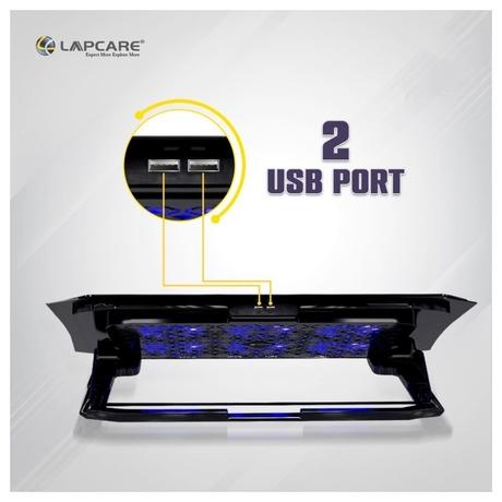Lapcare Chillmate Pro LPC-113 Laptop Cooling Pad with 6 Fans for Upto 48.26 cm (19 inch) Laptop, Black-1