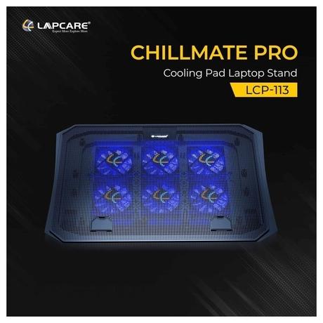 Lapcare Chillmate Pro LPC-113 Laptop Cooling Pad with 6 Fans for Upto 48.26 cm (19 inch) Laptop, Black-2