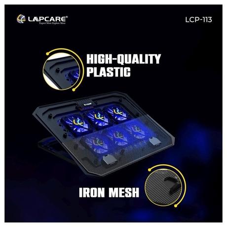 Lapcare Chillmate Pro LPC-113 Laptop Cooling Pad with 6 Fans for Upto 48.26 cm (19 inch) Laptop, Black-4