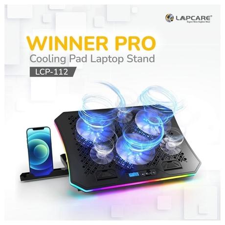 Lapcare Winner Pro LPC-112 RGB Laptop Cooling Pad with 6 Fans for Upto 48.26 cm (19 inch) Laptop, Black-1