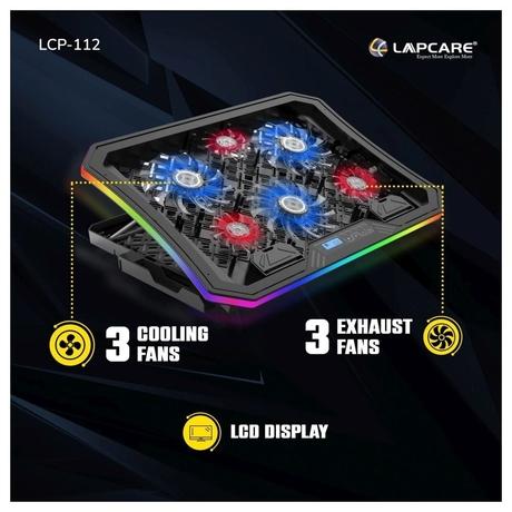 Lapcare Winner Pro LPC-112 RGB Laptop Cooling Pad with 6 Fans for Upto 48.26 cm (19 inch) Laptop, Black-6