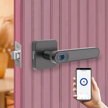 LAVNA LA15 Smart Door Lock with 3 Way of Access (Single Bold Wooden Door Lock)-1
