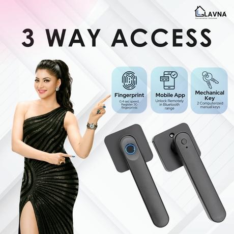 LAVNA LA15 Smart Door Lock with 3 Way of Access (Single Bold Wooden Door Lock)-3