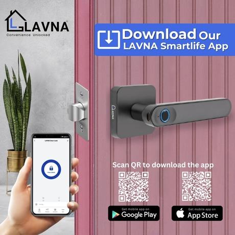 LAVNA LA15 Smart Door Lock with 3 Way of Access (Single Bold Wooden Door Lock)-7