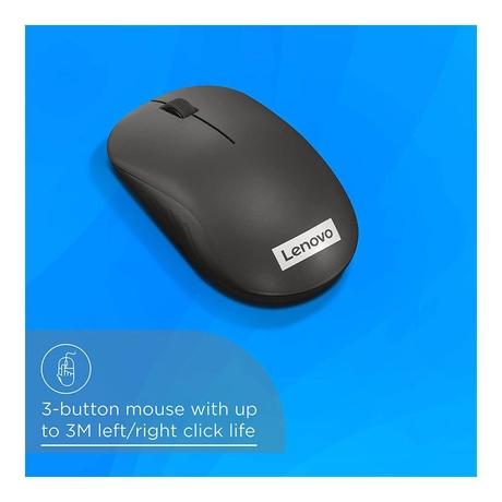 Lenovo 130 Wireless Compact Mouse, 1K DPI Optical sensor, 2.4GHz Wireless NanoUSB, 10m range, 3 Button (left,right,scroll) upto 3M left/right clicks, 10 Month Battery, Ambidextrous, Ergonomic-3