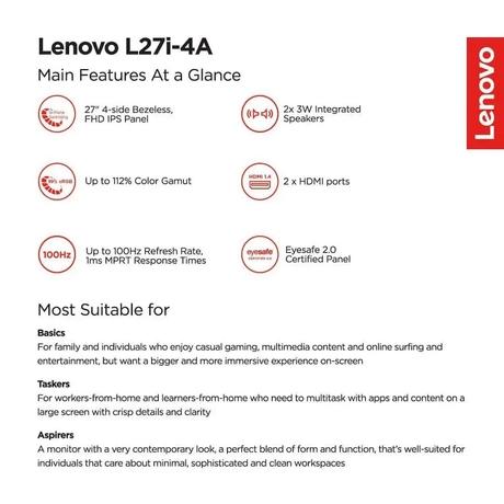 Lenovo L Series 67BEKAC1IN 68.58 cm (27 inch) Monitor-5