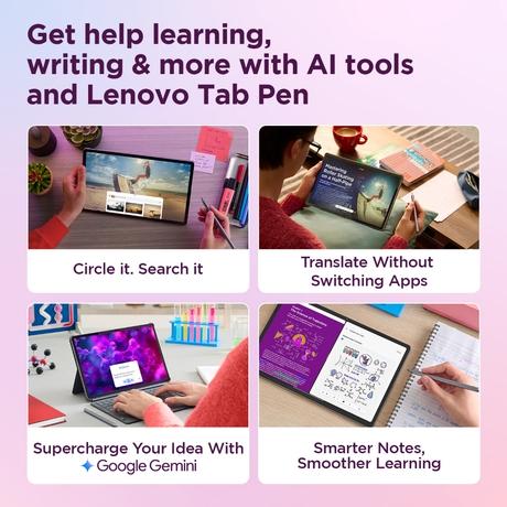 Lenovo Idea Tab Plus 30.73 cm (12.1 inch) WiFi Tablet with Pen, 256 GB, 12 GB RAM, Cloud Grey, ZAG70923IN-5