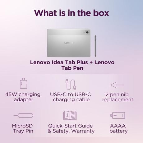 Lenovo Idea Tab Plus 30.73 cm (12.1 inch) WiFi Tablet with Pen, 256 GB, 12 GB RAM, Cloud Grey, ZAG70923IN-9