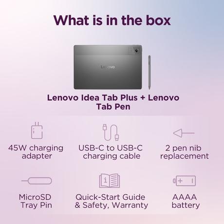 Lenovo Idea Tab Plus 30.73 cm (12.1 inch) WiFi + 5G Tablet with Pen, 256 GB, 12 GB RAM, Luna Grey, ZAGF0150IN-9