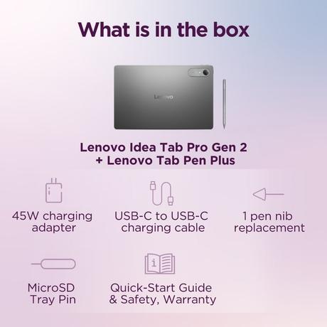 Lenovo Idea Tab Pro Gen 2 33.02 cm (13 inch) Wi-Fi Tablet with Pen, 256 GB, 12 GB RAM, Luna Grey, ZAHD0729IN-11