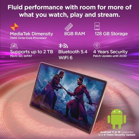 Lenovo Tab Plus Gen 2 30.73 cm (12.1 inch) Wi-Fi Tablet, 128 GB, 8 GB RAM, Celestial White, ZAHT0118IN-5