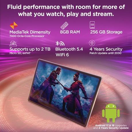 Lenovo Tab Plus Gen 2 30.73 cm (12.1 inch) Wi-Fi Tablet, 256 GB, 8 GB RAM, Celestial White, ZAHT0000IN-5