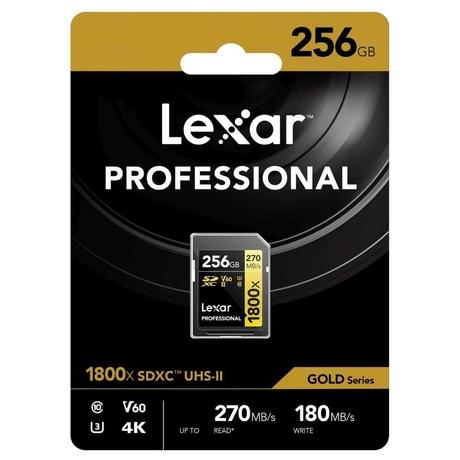 Lexar Professional 1800x 256 GB Gold Series SDXC Memory Card-8