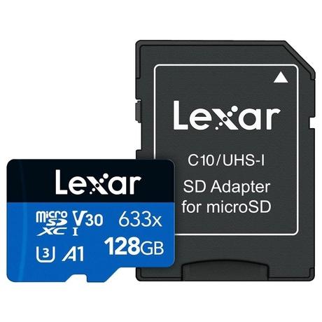 Lexar High-Performance 633x 128 GB Blue Series microSDXC Memory Card with Adapter-0