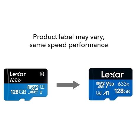 Lexar High-Performance 633x 128 GB Blue Series microSDXC Memory Card with Adapter-2