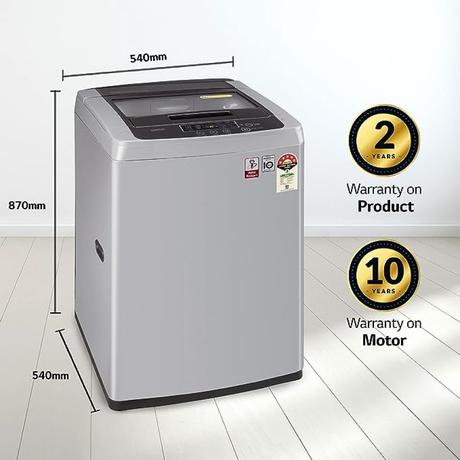 LG 6.5 Kg 5 Star Smart Inverter Fully-Automatic Top Loading Washing Machine (T65SKSF4Z, Middle Free Silver, Smart Diagnosis)-4