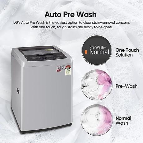 LG 6.5 Kg 5 Star Smart Inverter Fully-Automatic Top Loading Washing Machine (T65SKSF4Z, Middle Free Silver, Smart Diagnosis)-6