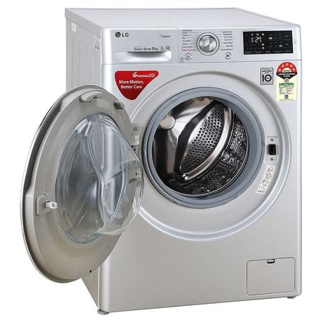 LG 8 Kg 5 Star Inverter Fully-Automatic Front Loading Washing Machine (FHT1408ANL, Silver, with Steam, 2 Years Warranty)-6