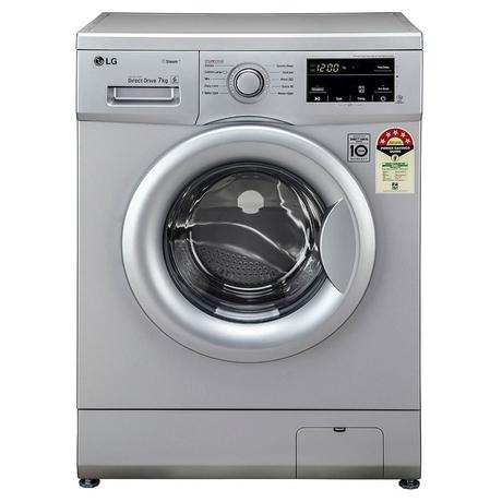 LG 7 Kg 5 Star Inverter Touch Control Fully-Automatic Front Load Washing Machine with Heater (FHM1207SDL, Silver, 6 Motion Direct Drive, 2 Years Warranty)-0