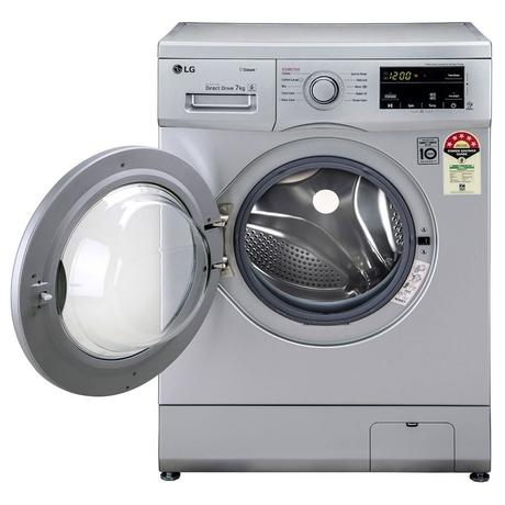 LG 7 Kg 5 Star Inverter Touch Control Fully-Automatic Front Load Washing Machine with Heater (FHM1207SDL, Silver, 6 Motion Direct Drive, 2 Years Warranty)-1
