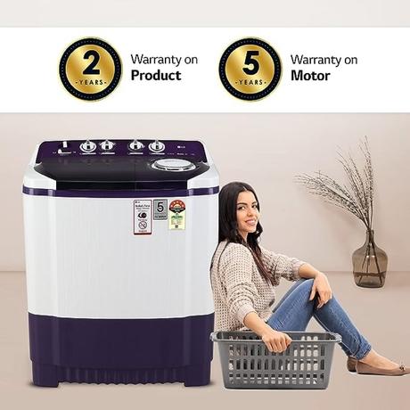 LG 7.5 Kg 5 Star Semi-Automatic Top Loading Washing Machine (P7525SPAZ, Purple, Roller Jet Pulsator)-4