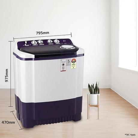 LG 7.5 Kg 5 Star Semi-Automatic Top Loading Washing Machine (P7525SPAZ, Purple, Roller Jet Pulsator)-5