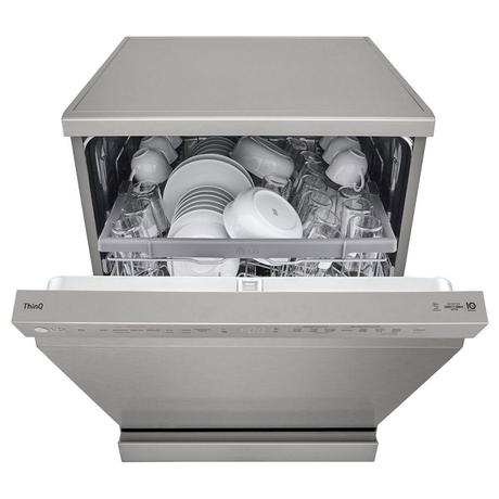 LG 14 Place Dishwasher, WiFi Enabled, True Steam, Quadwash, Inverter Direct Drive Technology, 4 washing arms, Silver (DFB532FP)-3