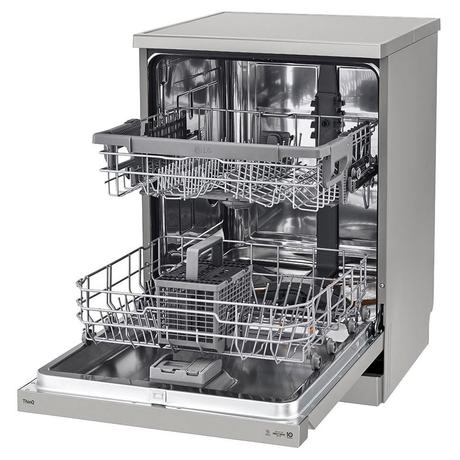 LG 14 Place Dishwasher, WiFi Enabled, True Steam, Quadwash, Inverter Direct Drive Technology, 4 washing arms, Silver (DFB532FP)-6