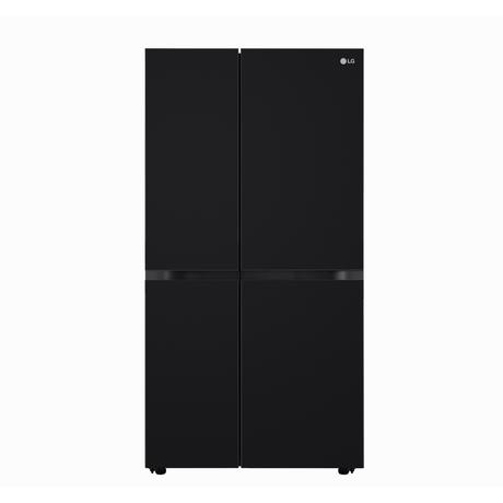 LG 650 L, Side by Side Refrigerator with Premium Glass Door, Smart Inverter Compressor in Black Mirror Finish, 3-Star-0