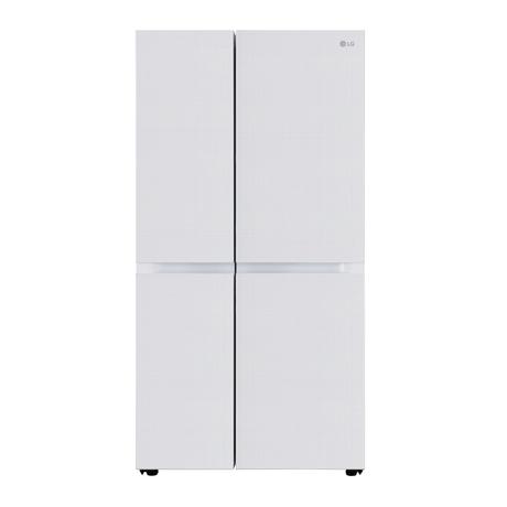 LG 650 L, Side by Side Refrigerator with Premium Glass Door, Smart Inverter Compressor in Linen White Finish, 3-Star-0