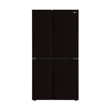 LG 650 L, Side by Side Refrigerator with Premium Glass Door, Smart Inverter Compressor in Linen Brown Finish, 3-Star-0