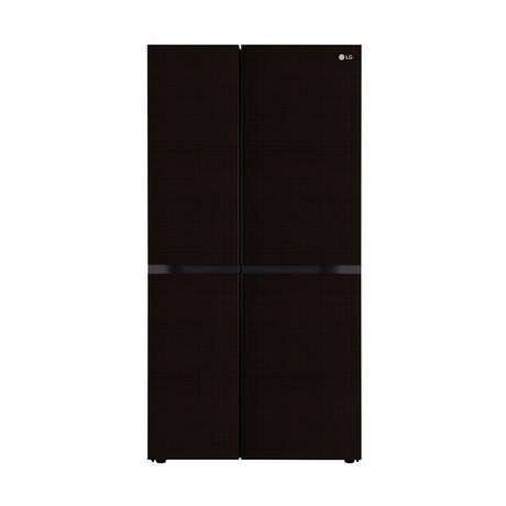 LG 650 L, Side by Side Refrigerator with Premium Glass Door, Smart Inverter Compressor in Linen Brown Finish, 3-Star-0