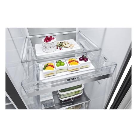 LG 630 L 3 Star Frost Free Side by Side Refrigerator, Matt Black, X257AMC3-10