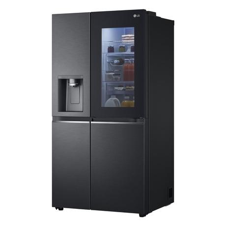 LG 630 L 3 Star Frost Free Side by Side Refrigerator, Matt Black, X257AMC3-4